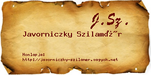 Javorniczky Szilamér névjegykártya